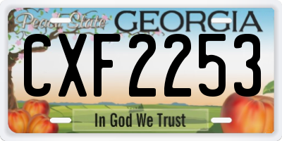 GA license plate CXF2253