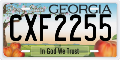 GA license plate CXF2255