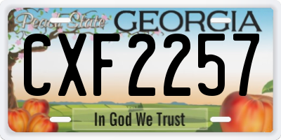 GA license plate CXF2257