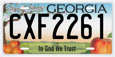 GA license plate CXF2261