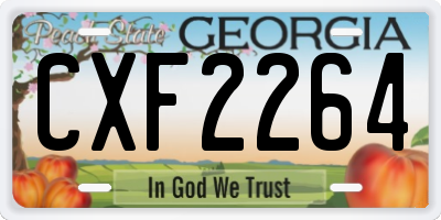 GA license plate CXF2264