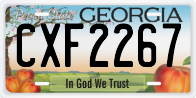 GA license plate CXF2267