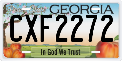 GA license plate CXF2272