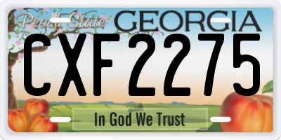 GA license plate CXF2275
