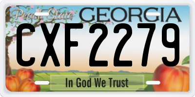 GA license plate CXF2279