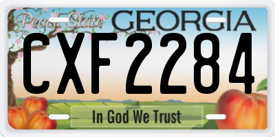 GA license plate CXF2284