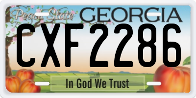 GA license plate CXF2286