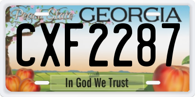 GA license plate CXF2287