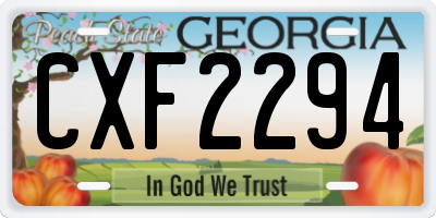 GA license plate CXF2294