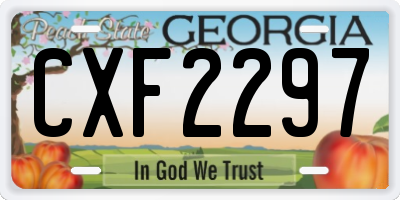 GA license plate CXF2297