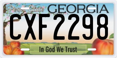 GA license plate CXF2298