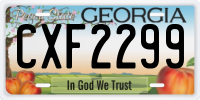 GA license plate CXF2299