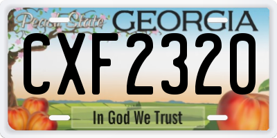 GA license plate CXF2320