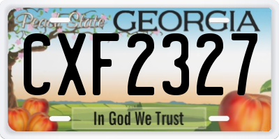 GA license plate CXF2327