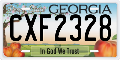 GA license plate CXF2328