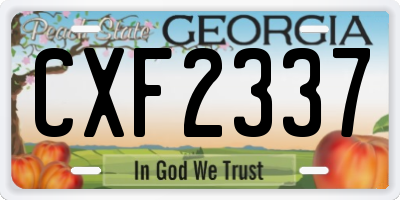 GA license plate CXF2337
