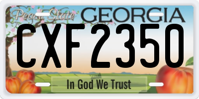 GA license plate CXF2350