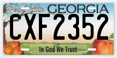 GA license plate CXF2352