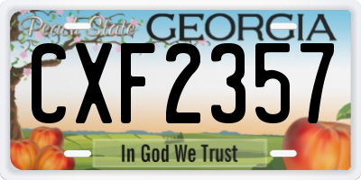 GA license plate CXF2357
