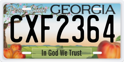 GA license plate CXF2364