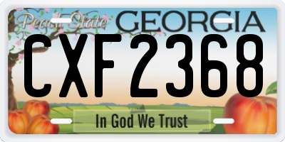 GA license plate CXF2368