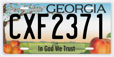 GA license plate CXF2371