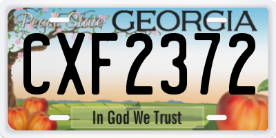 GA license plate CXF2372