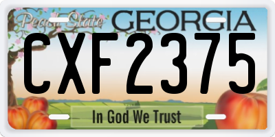 GA license plate CXF2375
