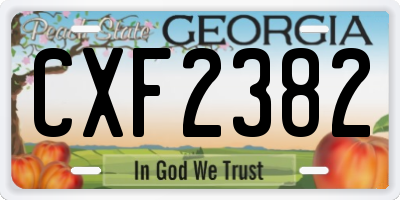 GA license plate CXF2382