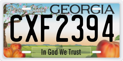 GA license plate CXF2394