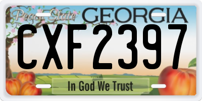 GA license plate CXF2397