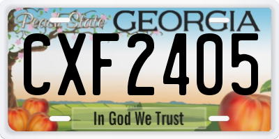 GA license plate CXF2405
