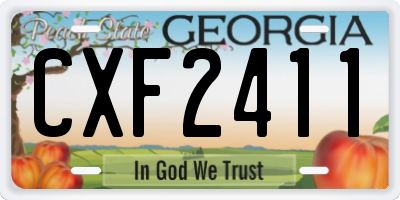 GA license plate CXF2411