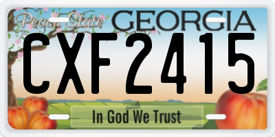 GA license plate CXF2415