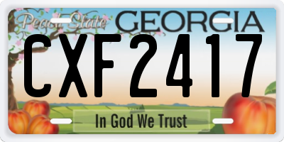 GA license plate CXF2417