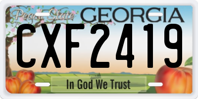 GA license plate CXF2419
