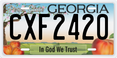 GA license plate CXF2420