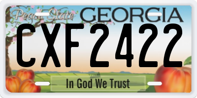 GA license plate CXF2422