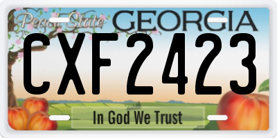 GA license plate CXF2423