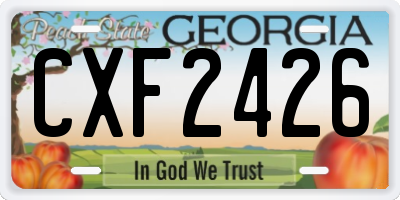 GA license plate CXF2426