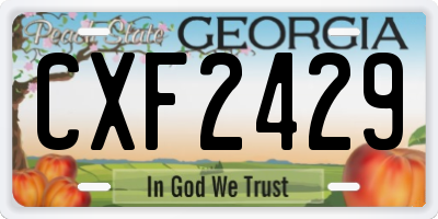 GA license plate CXF2429