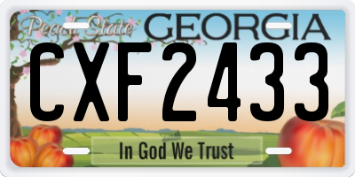 GA license plate CXF2433