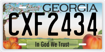 GA license plate CXF2434