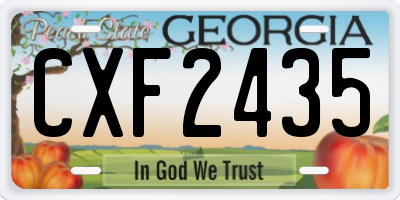 GA license plate CXF2435