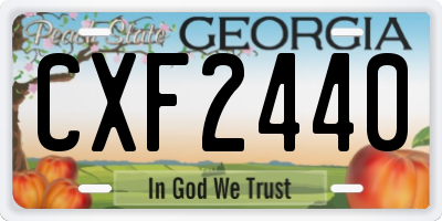 GA license plate CXF2440