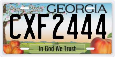 GA license plate CXF2444