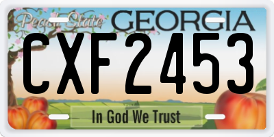 GA license plate CXF2453