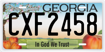 GA license plate CXF2458