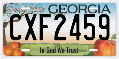 GA license plate CXF2459