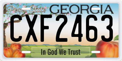 GA license plate CXF2463